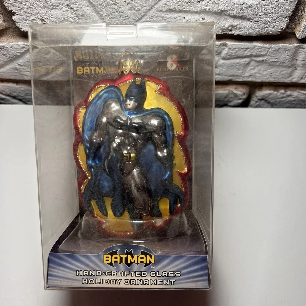 Vintage Kurt Adler Batman Glass Christmas Ornament SD0108SP DC Comics NIB